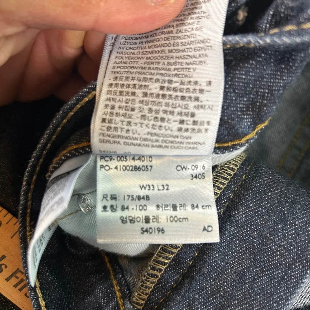 Levis 514 Straight Fit Mens Jeans Dark Wash Indigo Blue 33x32 00514-4010